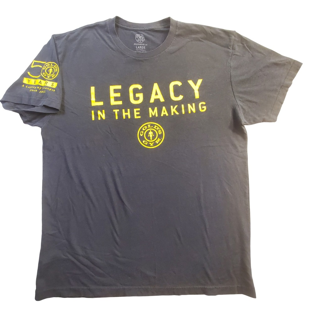 Golds Gym Mens Large Black Legacy In The Making 50 Years Anniversary T-Shirt